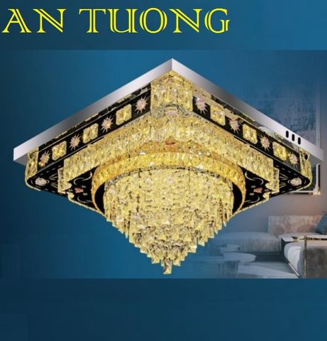  đèn mâm ốp trần pha lê led trang trí phòng khách, nhà phố, biệt thự cổ điển tân cổ điển 07 