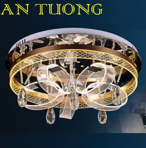  đèn mâm ốp trần pha lê led trang trí phòng khách, nhà phố, biệt thự cổ điển tân cổ điển 08 