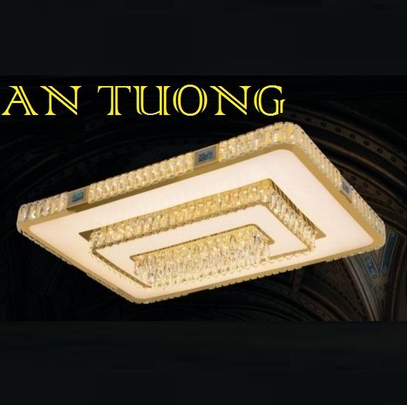 đèn mâm ốp trần pha lê led trang trí  kích thước lớn dài 1100mm x rộng 760mm