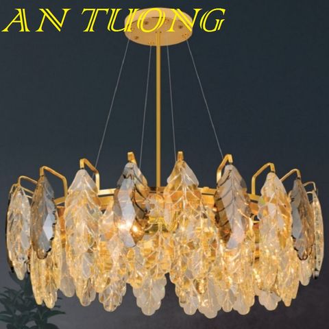  đèn chùm pha lê led trang trí phòng khách đẹp, hiện đại, tân cổ điển 032 