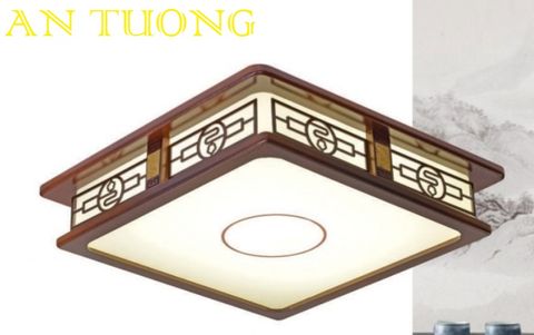  đèn trang trí phòng thờ, đèn ốp trần led gỗ kiểu gỗ trang trí phòng thờ, sảnh thờ 07 