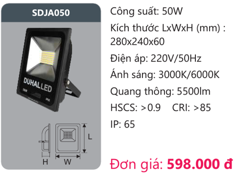  ĐÈN DUHAL 50W SDJA050 / SDJA 050 