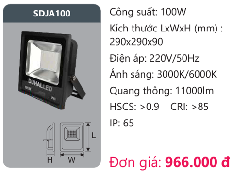 ĐÈN DUHAL 100W SDJA100 / SDJA 100