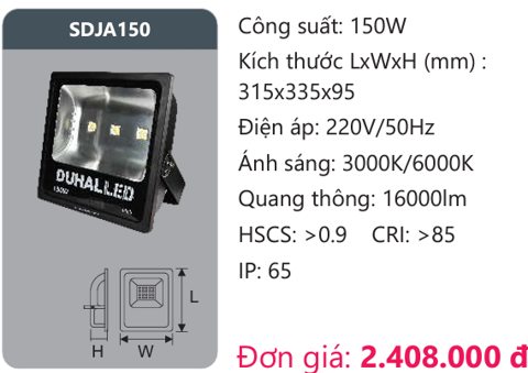  ĐÈN DUHAL 150W SDJA150 / SDJA 150 