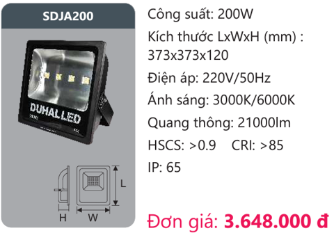 ĐÈN DUHAL 200W SDJA200 / SDJA 200