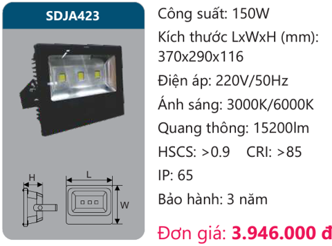  ĐÈN DUHAL 150W SDJA423 / SDJA 423 