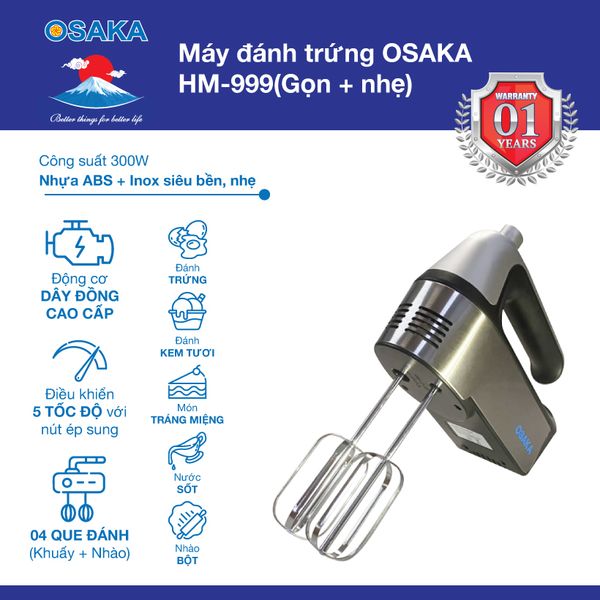 MÁY ĐÁNH TRỨNG OSAKA HM999 (300W) - Hàng Chính Hãng