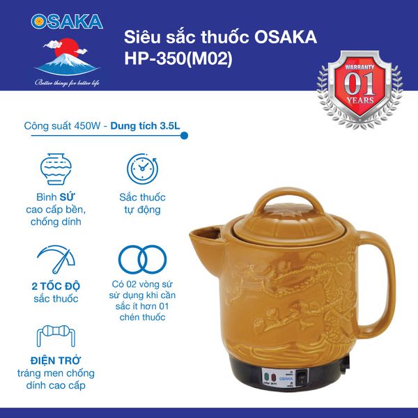 Siêu Sắc Thuốc Osaka HP350 - Dung tích 3.5 lít - Sắc các loại thảo dược