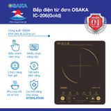 BẾP ĐIỆN TỪ CẢM ỨNG OSAKA IC-206 - SIÊU MỎNG - MẶT KÍNH PHA LÊ CƯỜNG LỰC ( GOLD)