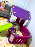 Nhà chơi cầu trượt quây đa năng màu tím
