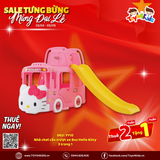 Nhà chơi cầu trượt xe Bus Hello Kitty 3 trong 1