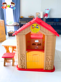 Nhà chơi cầu trượt Hàn Quốc kiểu mới kết hợp bàn ghế và bóng rổ