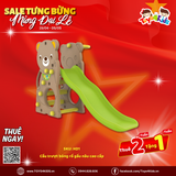 Cầu trượt kết hợp bóng rổ gấu nâu