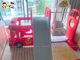 Nhà chơi cầu trượt quây bóng xe Bus London kết hợp xích đu 4 trong 1