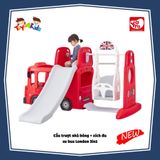 Nhà chơi cầu trượt quây bóng xe Bus London kết hợp xích đu 4 trong 1