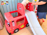 Nhà chơi cầu trượt quây bóng xe Bus London kết hợp xích đu 4 trong 1