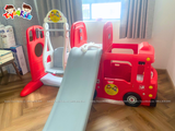 Nhà chơi cầu trượt quây bóng xe Bus London kết hợp xích đu 4 trong 1