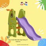 Cầu trượt kết hợp bóng rổ xanh lá YaYa cao cấp