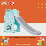 Cầu trượt kết hợp bóng rổ xanh ngọc YaYa cao cấp