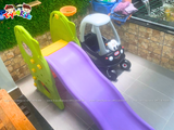 Cầu trượt kết hợp bóng rổ xanh lá YaYa cao cấp