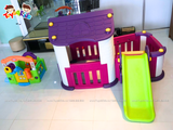 Nhà chơi cầu trượt quây đa năng màu tím