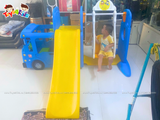 Nhà chơi cầu trượt quây bóng xe Bus Tayo kết hợp xích đu 4 trong 1