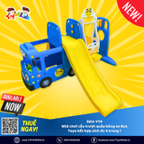 Nhà chơi cầu trượt quây bóng xe Bus Tayo kết hợp xích đu 4 trong 1