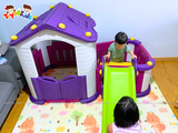 Nhà chơi cầu trượt quây đa năng màu tím