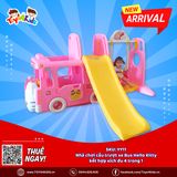 Nhà chơi cầu trượt xe Bus Hello Kitty kết hợp xích đu 4 trong 1