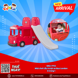 Nhà chơi cầu trượt xe Bus London 3 trong 1