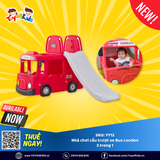 Nhà chơi cầu trượt xe Bus London 3 trong 1
