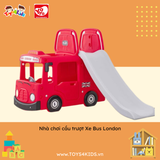Nhà chơi cầu trượt xe Bus London 3 trong 1