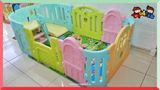 Quây lớn có cửa cao cấp màu pastel sang trọng kết hợp cầu trượt