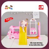 Nhà chơi cầu trượt xe Bus Hello Kitty kết hợp xích đu 4 trong 1