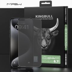 Cường lực Mipow Kingbull iPhone 15 Plus Chống Vân Tay HD Anti Glare Protector