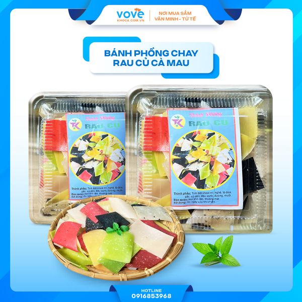 Bánh Phồng Chay rau củ Cà Mau, 500g (hộp)