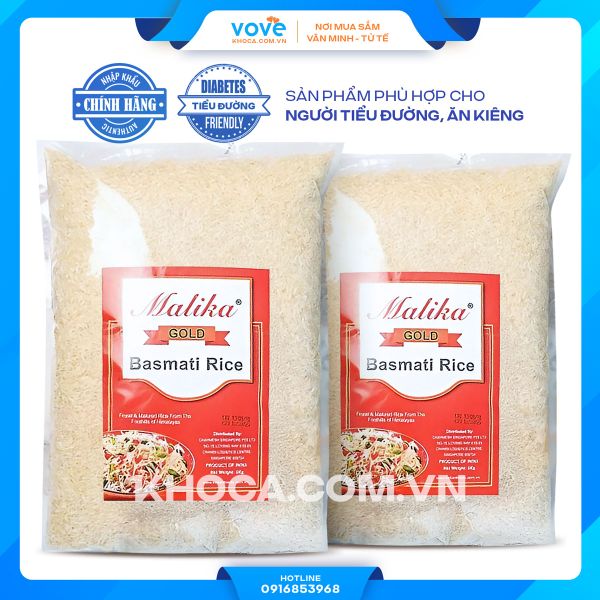 Gạo hạt dài Ấn Độ MALIKA Basmati Rice, phù hợp người tiểu đường, ăn kiêng, 5kg