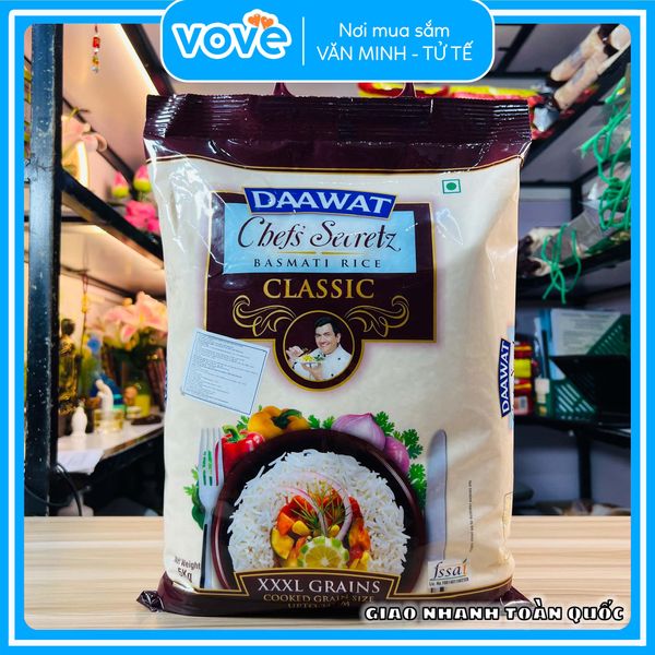 Gạo hạt dài Ấn Độ DAAWAT Basmati Chef's Secretz 5kg