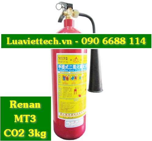 Bình chữa cháy khí CO2 3kg, hiệu Renan