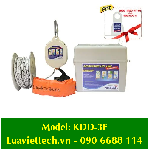 Bộ dây thoát hiểm hạ chậm tự động Nikawa có kiểm định - Tặng kèm móc treo
