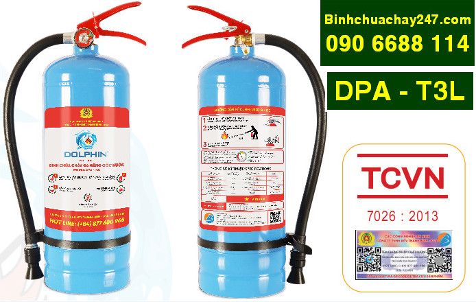 Bình chữa cháy đa năng gốc nước Dolphin DPA-T3L có tem kiểm định