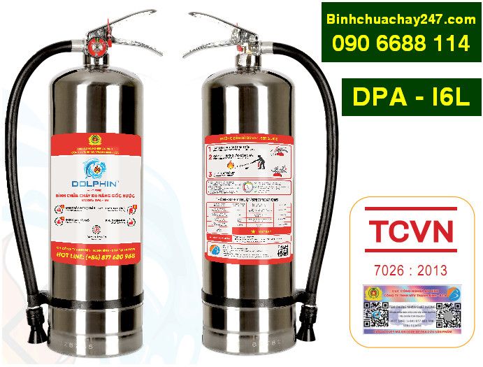 Bình chữa cháy đa năng gốc nước Dolphin DPA-I6L có tem kiểm định