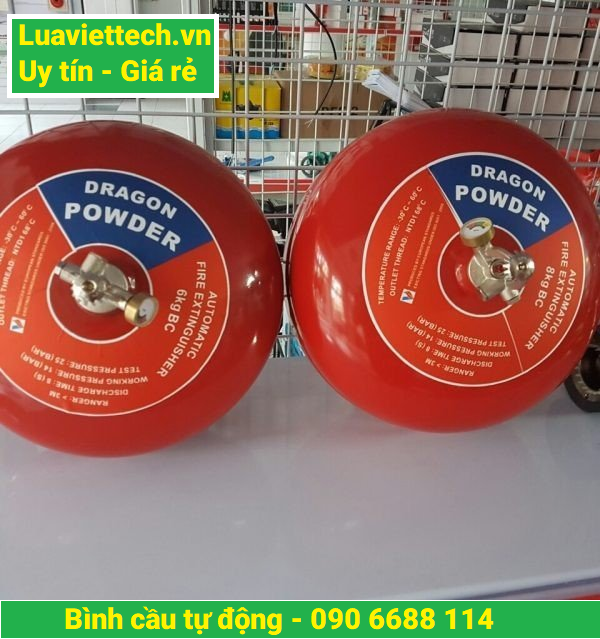 Bình cầu chữa cháy tự động bột ABC 6kg, hiệu Dragon/Việt Nam