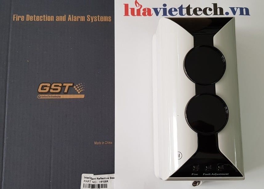 Đầu báo khói hồng ngoại GST I-9105R dạng beam 4 tấm kính phản hồi 24 VDC, tầm dò 8-100m
