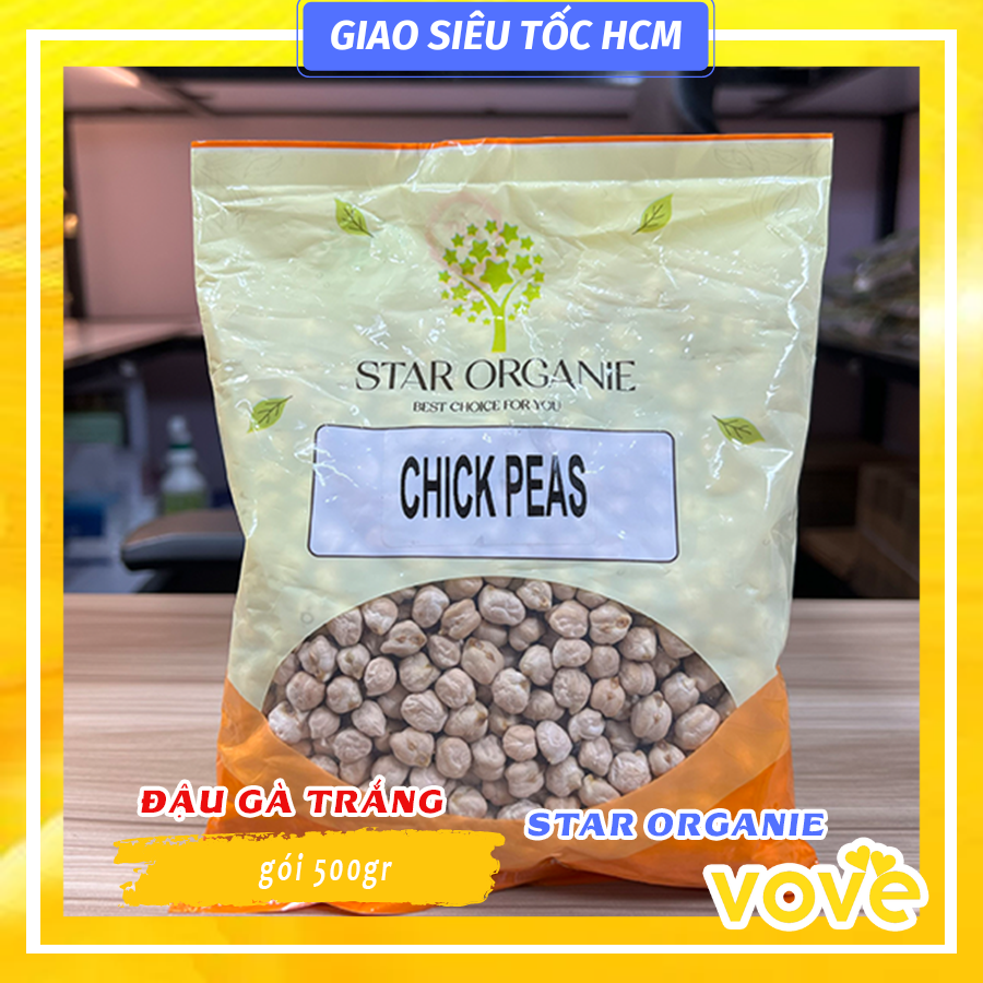 dau ga trang an do star organie white chick peas kabuli chana garbanzo beans bengal gram 500gr