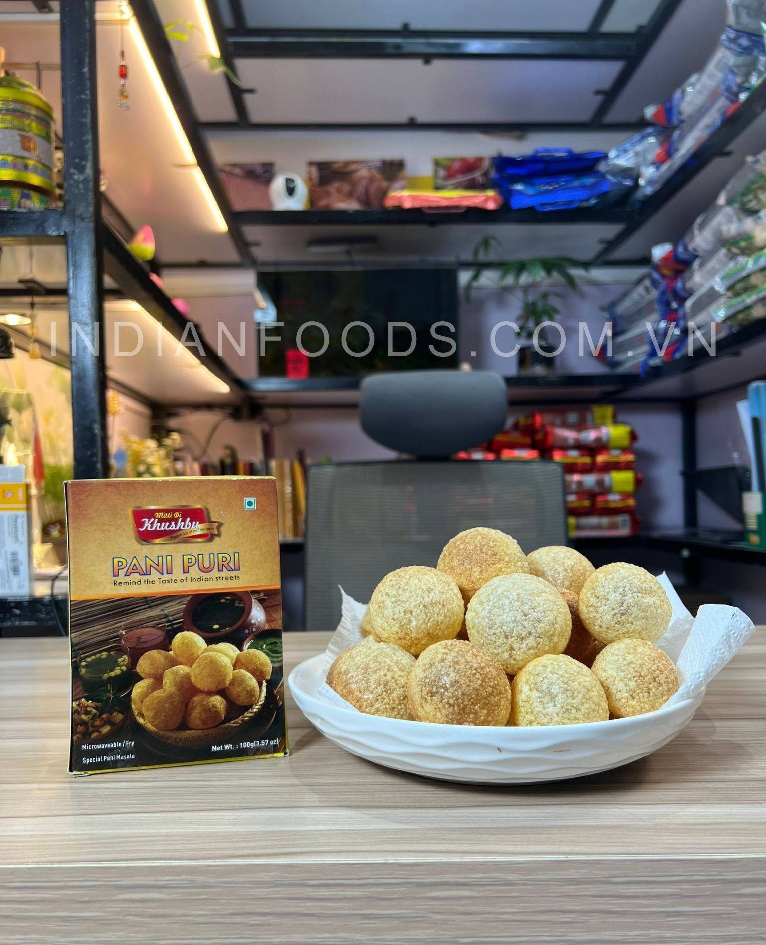 banh phong chien an do mitti pani puri 100g