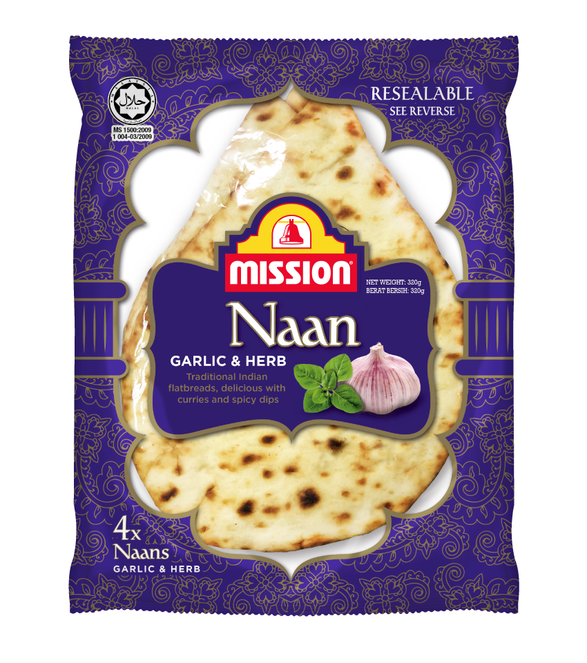 banh naan an do vi toi rau thom mission naan garlic herb 4pics 320gr goi