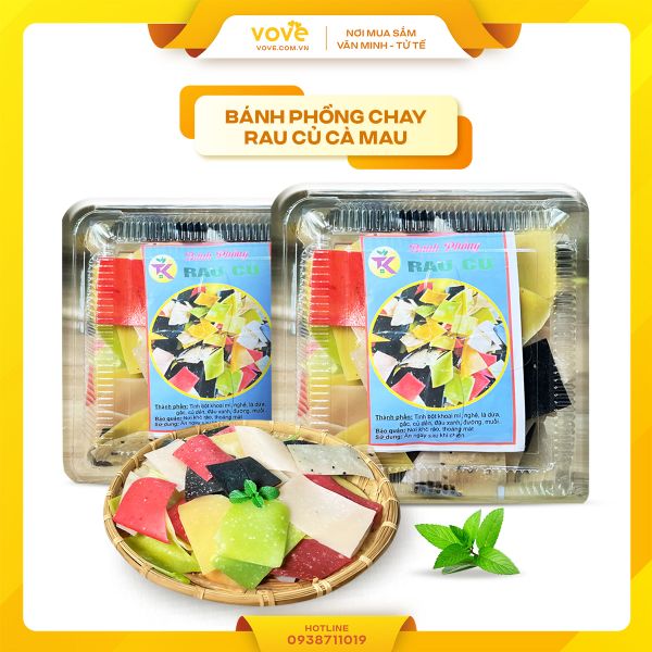Bánh Phồng Chay rau củ Cà Mau, 500g (hộp)