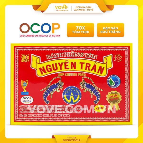 Bánh phồng tôm Nguyên Trân ,70% tôm