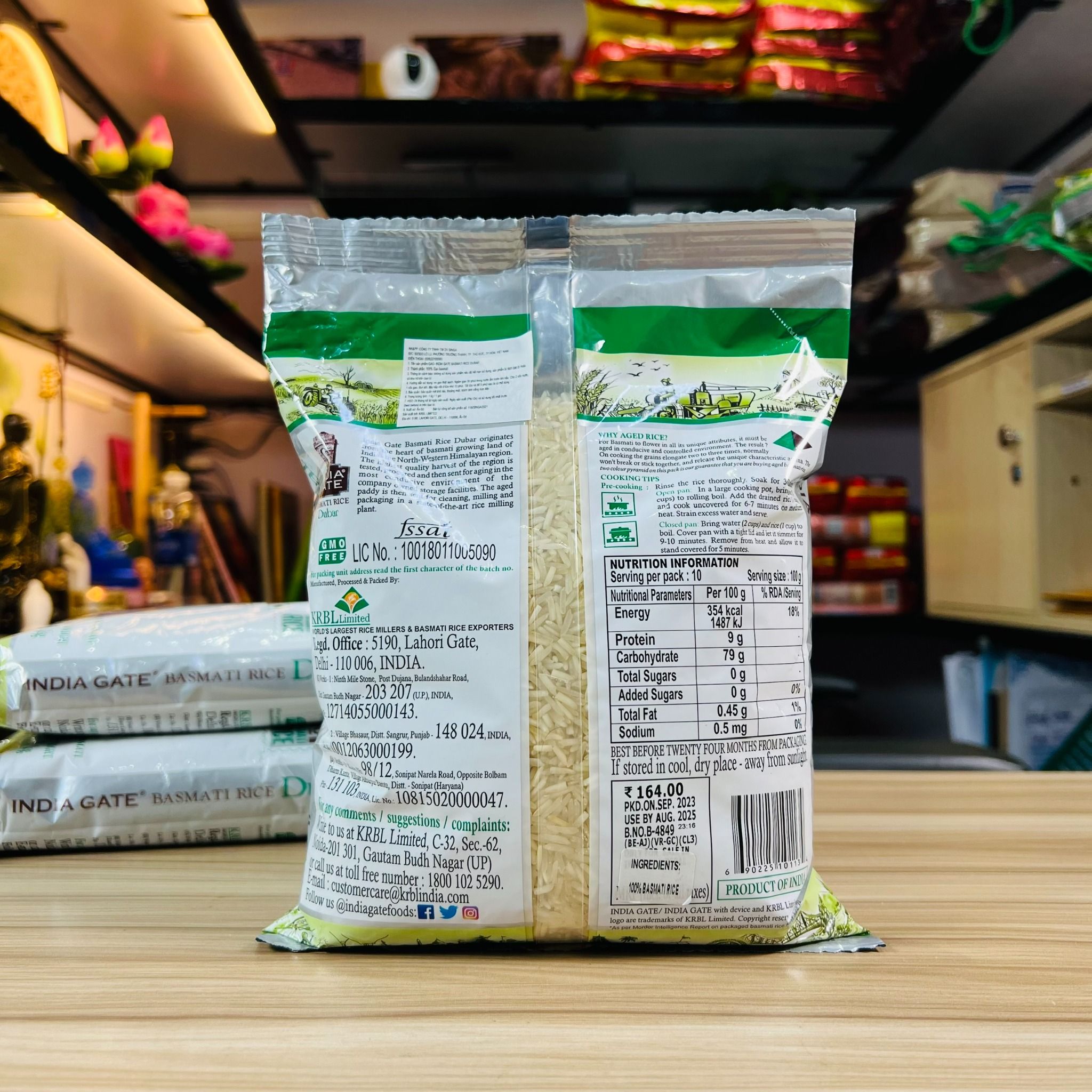 gao hat dai an do india gate dubar basmati rice phu hop nguoi tieu duong giam can 1kg